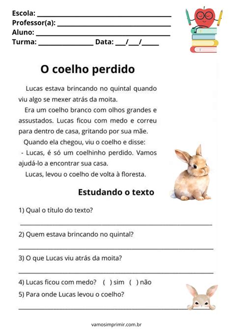 Texto Com Interpretação 3 Ano