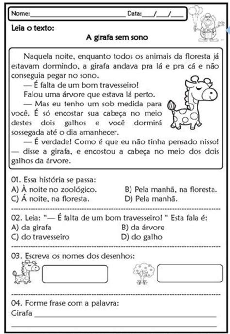 Texto Para 2 Ano Com Interpretação