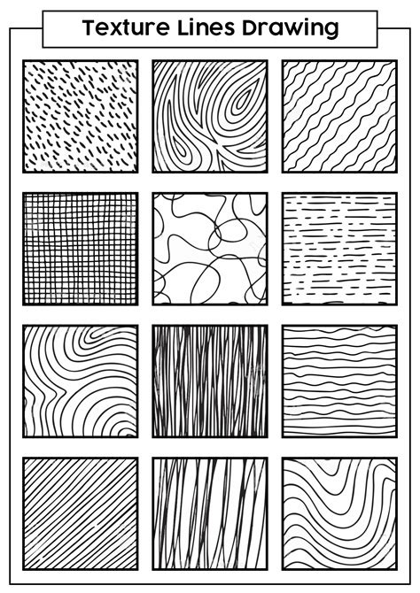 Texture Line Drawing Techniques Worksheet Line Drawing Techniques Worksheet - Line Drawing Techniques Worksheet
