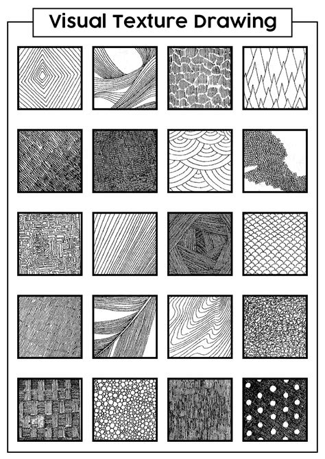 Texture Line Drawing Techniques Worksheet Pinterest Line Drawing Techniques Worksheet - Line Drawing Techniques Worksheet