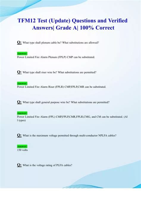 Tfm12 Test Study Guide
