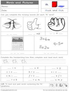 Th Phonics Worksheets And Games Galactic Phonics Th Words Worksheet - Th Words Worksheet