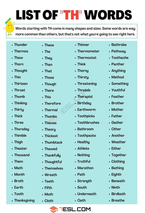 Th Words 100 Excellent Words With Th In Adjectives Beginning With Th - Adjectives Beginning With Th