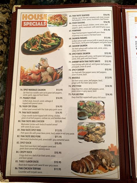 thai taste 2 menu