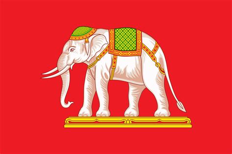 thailand flag with elephant