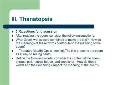 Read Thanatopsis Answers 