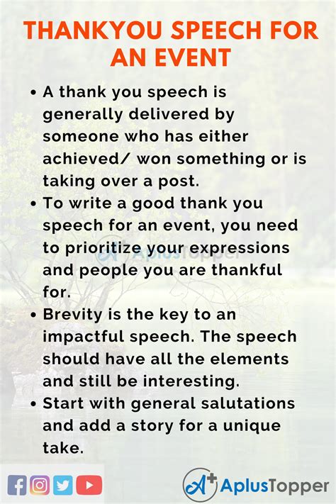 Thank You Speech