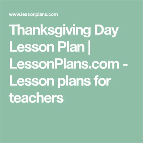 Thanksgiving Day Lesson Plan Lessonplans Com Lesson Plans Thanksgiving Science Lesson Plans - Thanksgiving Science Lesson Plans