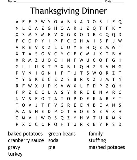 Thanksgiving Dinner Worksheet Wordmint Thanksgiving Dinner Worksheet - Thanksgiving Dinner Worksheet
