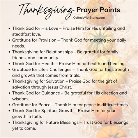 thanksgiving prayer points