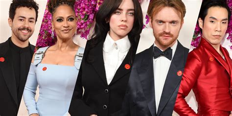 The 2024 Oscars Red Pins Explained Elle Do A Dot Flowers - Do A Dot Flowers