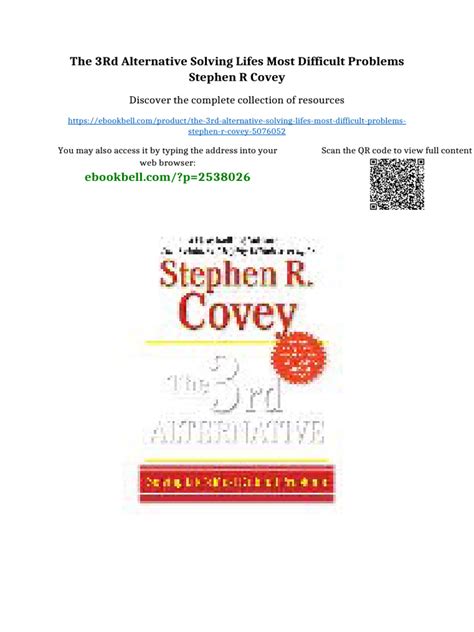 The 3rd Alternative Solving Lifes Most Difficult Problems