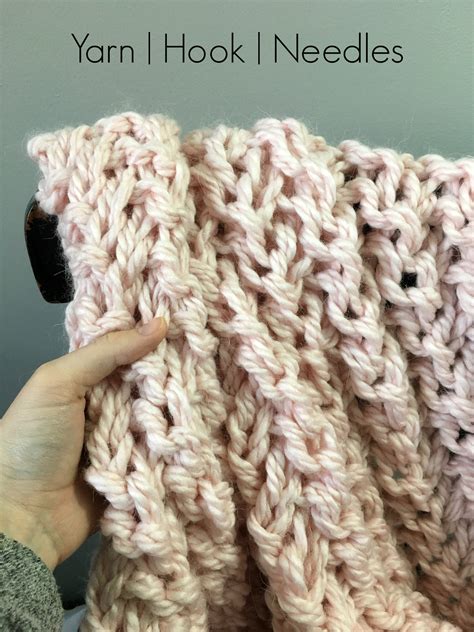 the Diagonal Knit Blanket with FREE Pattern! YarnHookNeedles
