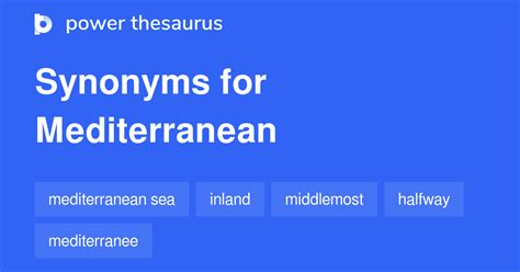 the Mediterranean synonyms with definition Macmillan Thesaurus