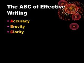 The Abc Of Effective Writing Ppt Slideshare Abc Of Writing - Abc Of Writing