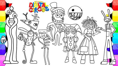The Amazing Digital Circus Coloring Pages Coloringlib Circus Pictures To Colour - Circus Pictures To Colour