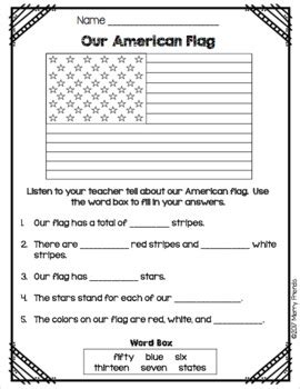 The American Flag Worksheets 99worksheets Kindergarten Worksheet  American Flag - Kindergarten Worksheet; American Flag