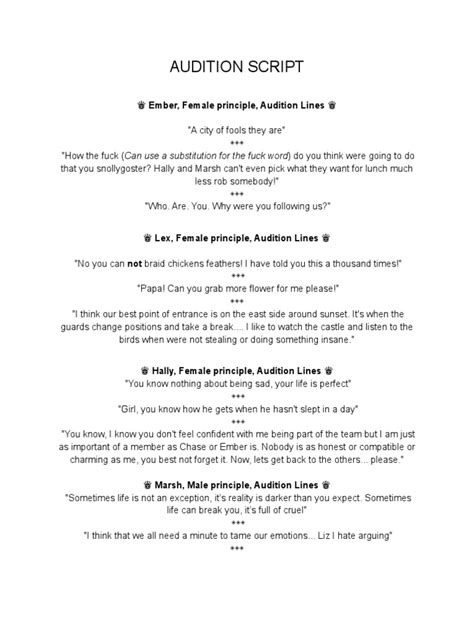 The Audition Play Script