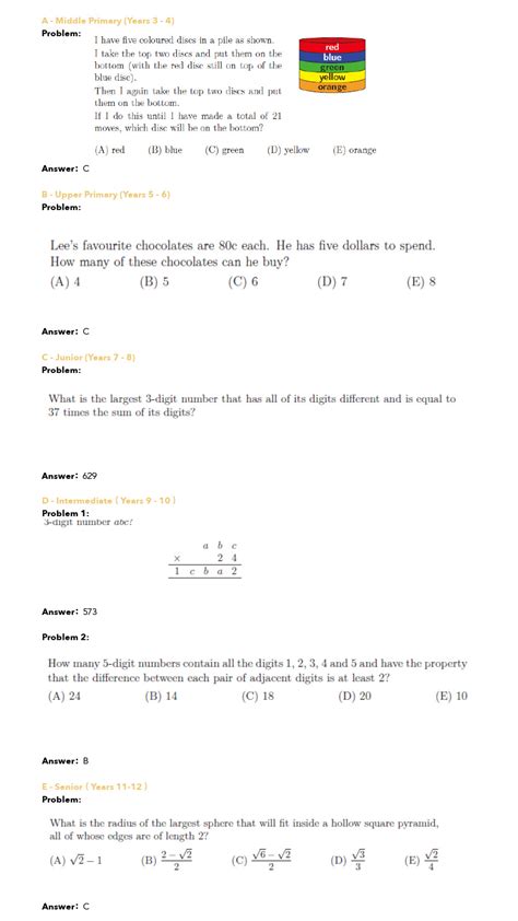 The Australian Math Competition Test Paper 2013