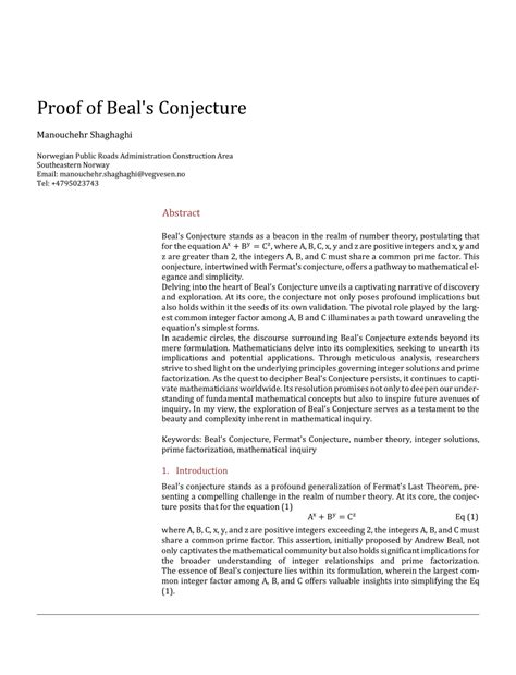 The Beal Conjecture A Proof And Counterexamples