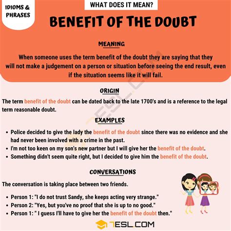 The Benefit Of A Doubt