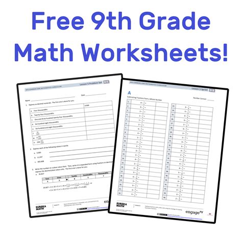 The Best Free 9th Grade Math Resources Grade 9 Math Worksheets - Grade 9 Math Worksheets