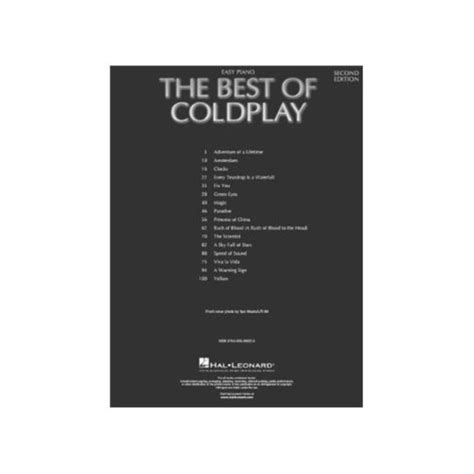 the best of coldplay second edition easy piano