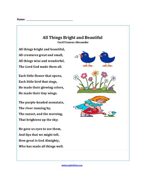 The Best Poetry Worksheets For All Grade Levels Poetry Worksheets 3rd Grade - Poetry Worksheets 3rd Grade