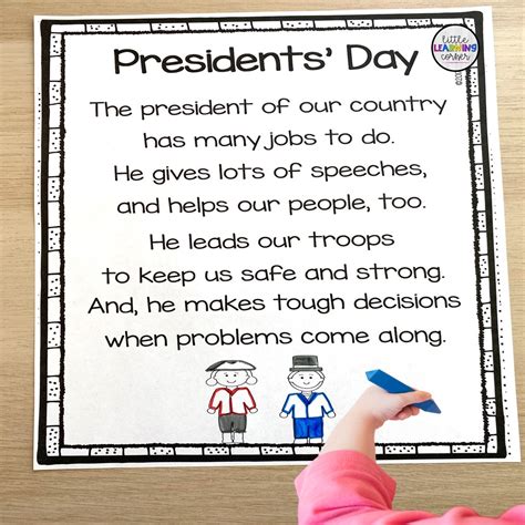 The Best Presidents Day Poem And Books For President Kindergarten - President Kindergarten