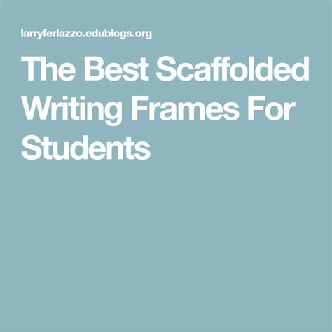 The Best Scaffolded Writing Frames For Students Writing Scaffolds For Ells - Writing Scaffolds For Ells