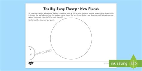 The Big Bang New Planet Worksheet Worksheet Twinkl The Big Bang Worksheet - The Big Bang Worksheet