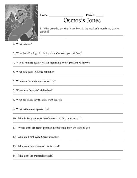 The Biology Of Osmosis Jones Worksheet   E Streetlight Com Osmosis Jones Video Worksheet Answers - The Biology Of Osmosis Jones Worksheet