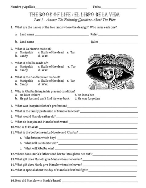 The Book Of Life Worksheet Pdf Scribd The Book Of Life Movie Worksheet - The Book Of Life Movie Worksheet