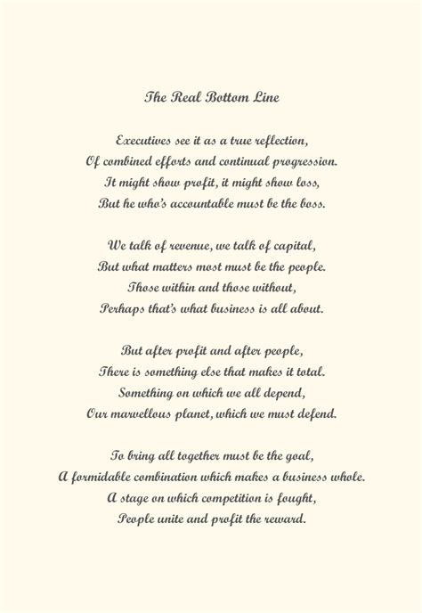 the bottom line poem pdf
