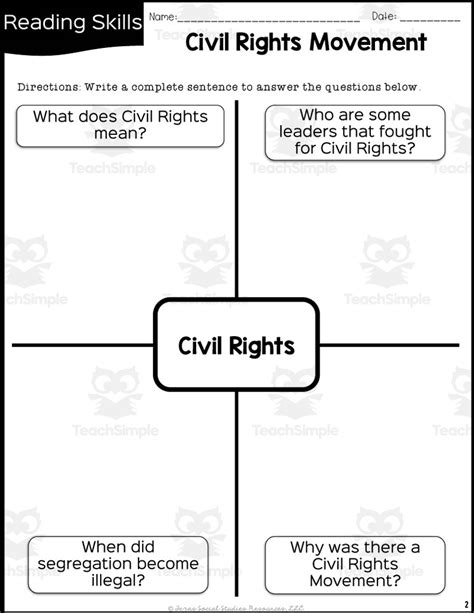 The Civil Rights Movement Printable 5th 8th Grade Civil Rights Worksheet 5th Grade - Civil Rights Worksheet 5th Grade