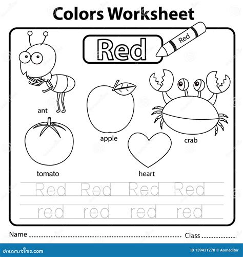 The Color Red Reading Worksheets Kindergarten 1st Amp Learning The Color Red - Learning The Color Red