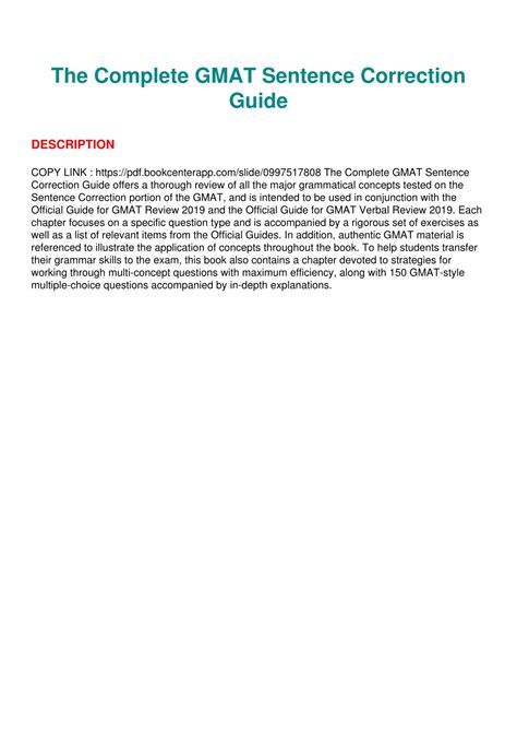 The Complete Gmat Sentence Correction Guide
