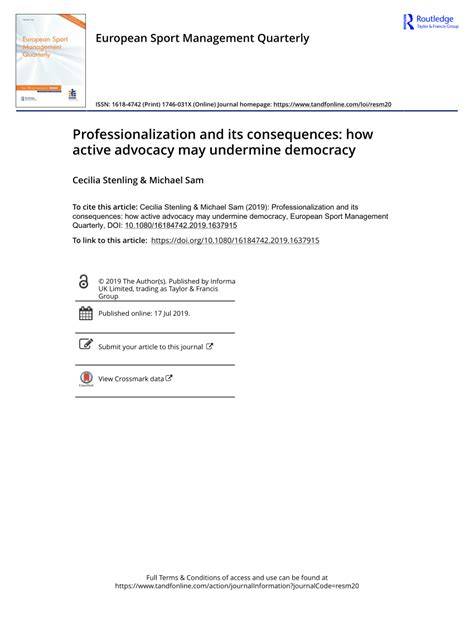 The Consequences Of Professionalization And Formalization