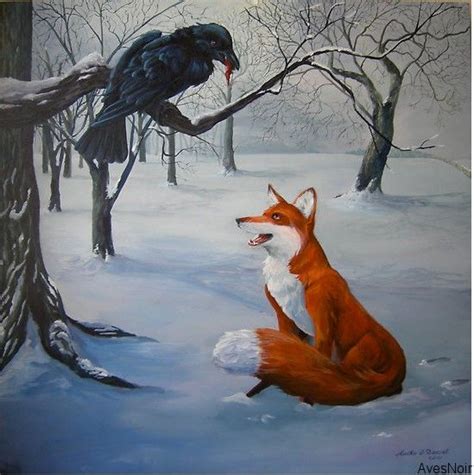The Crow Amp The Fox Aves Noir Crows Fox And The Crow - Fox And The Crow
