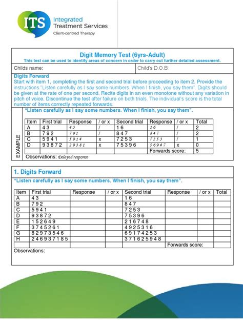 The Digit Memory Test