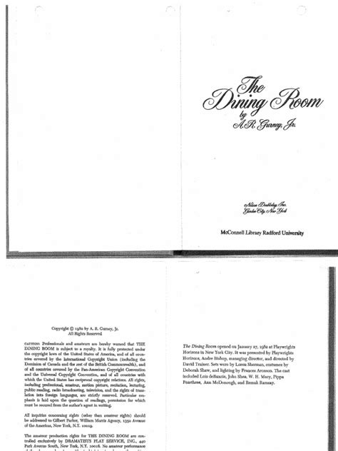 The Dining Room Script