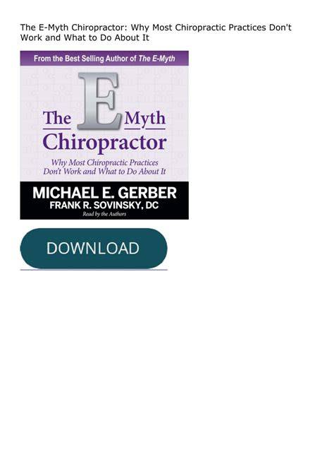the e myth chiropractor why most chiropractic prac