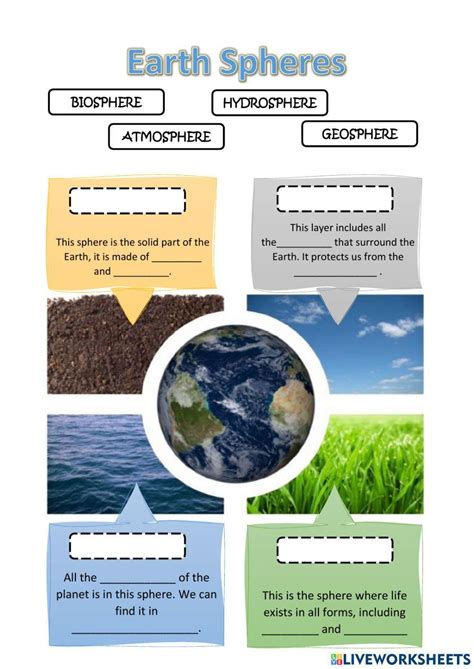 The Earth X27 S Spheres Worksheet Live Worksheets Earth S Spheres Worksheet 5th Grade - Earth's Spheres Worksheet 5th Grade
