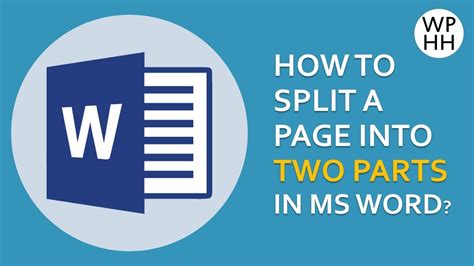 the easiest way) How to Split a Page Into Two Parts in MS Word) YouTube