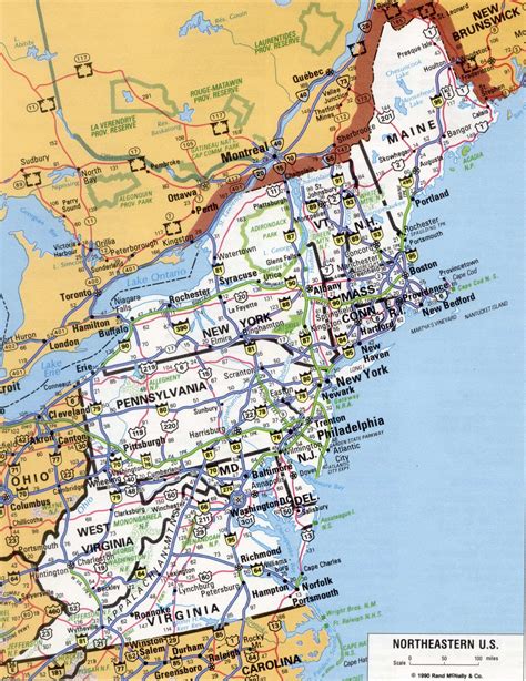 The East Coast Driving Map Of The United States Of