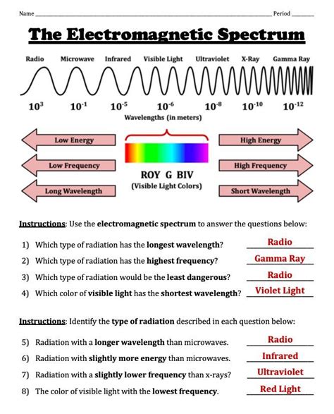 The Electromagnetic Spectrum Answer Key Pdf