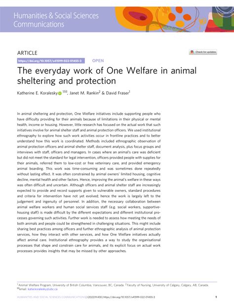 The Everyday Work Of One Welfare In Animal Animals With Their Shelters - Animals With Their Shelters