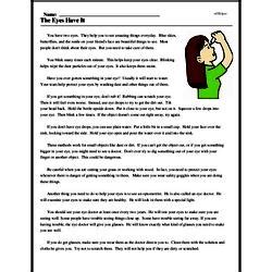 The Eyes Have It Reading Comprehension Worksheet Edhelper The Eye Worksheet - The Eye Worksheet