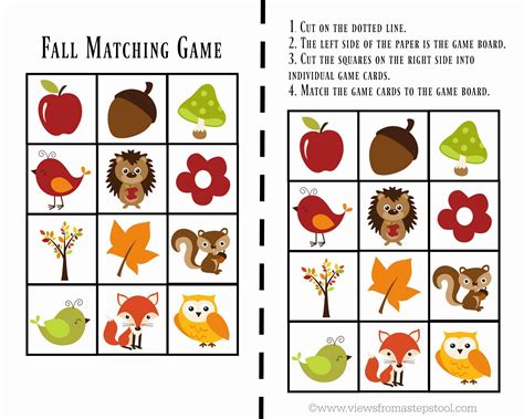 the fall matching game is shown in this image