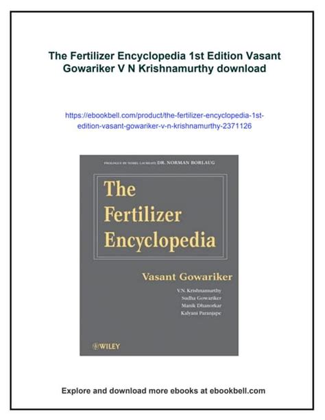 The Fertilizer Encyclopedia 5m Publishing